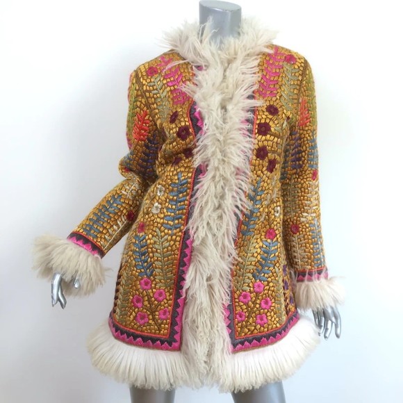 Zimmermann Jackets & Blazers - Zimmermann Ladybeetle Embroidered Shearling Jacket Multicolor Leather Size 0 NEW